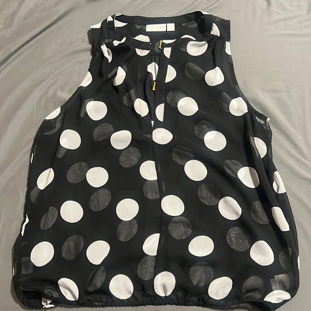 Sheer polka dot sleeveless top